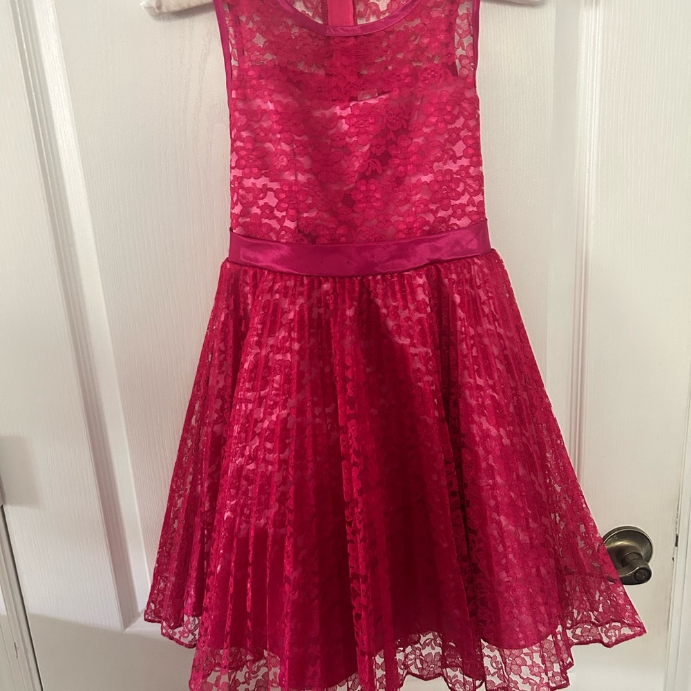 Charming Fuchsia Lace Kids Dress
